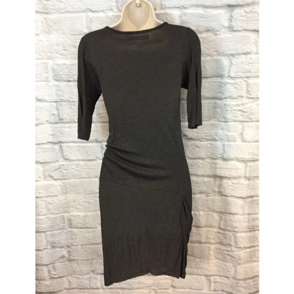 AllSaints Dark Gray Fitted Twain Jersey Dress - Picture 3 of 8